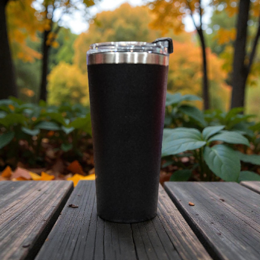 16oz Stainless Steel Spill-Proof Coffee Tumbler – Keeps Drinks Hot or Cold